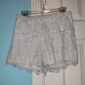 white floral patterned shorts